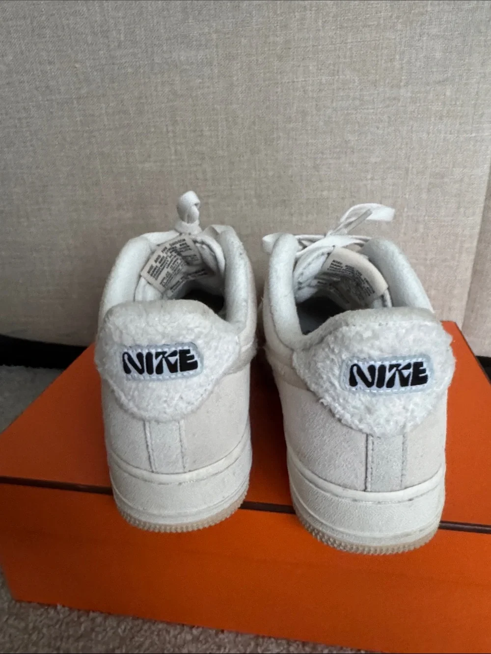 Nike Low-Top Suede Sneakers — Off-White/Cream